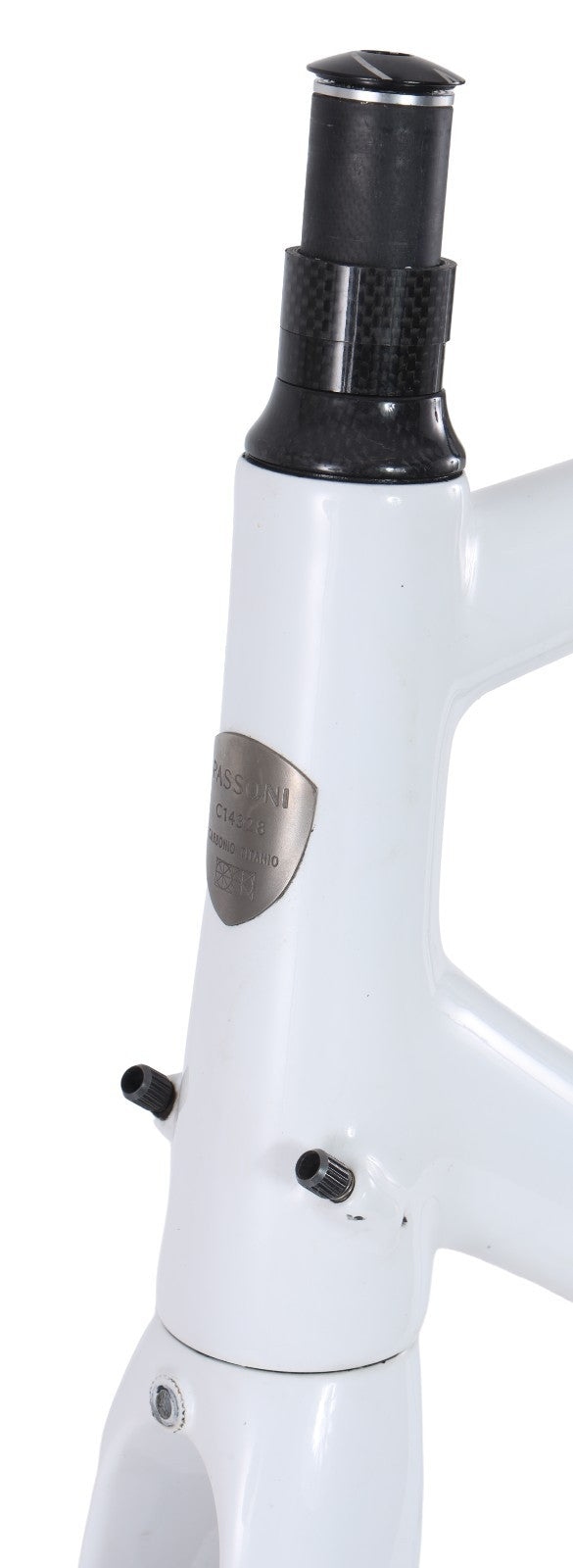 Passoni Nero XL Carbon Ti Road Bike Frameset 56cm WHITE/BLACK 700c QR Italy