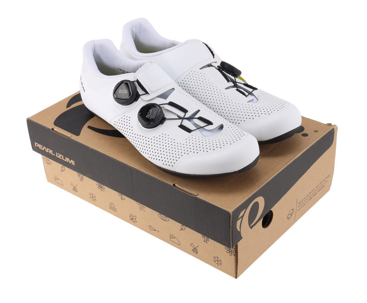 Pearl Izumi PRO Road Carbon Bike Shoes EU 41 US 7.75 BOA Wire 3-Bolt WHITE