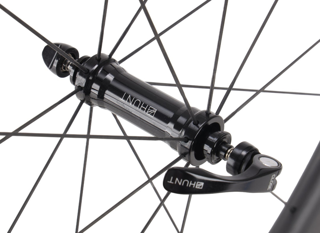 HUNT 50 Carbon Wide Aero Road Wheelset Tubeless Shimano 11 Spd 700c QR Rim Brake
