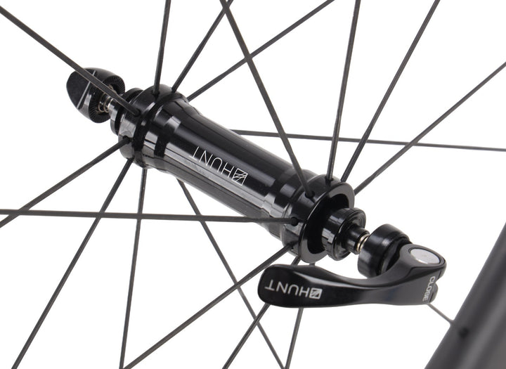 HUNT 50 Carbon Wide Aero Road Wheelset Tubeless Shimano 11 Spd 700c QR Rim Brake