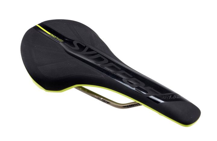 Syncros XR 1.5 Mountain Bike Saddle 132mm NARROW 7 x 7mm Ti Rail BLACK/YELLOW