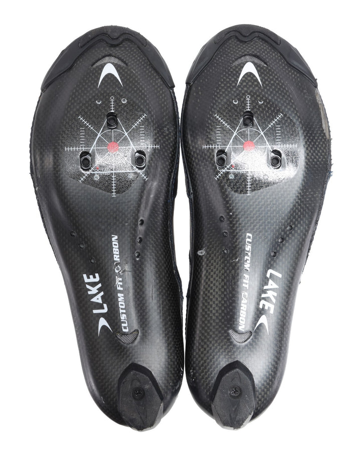 Lake CX403 Carbon Wide Road Bike Shoes EU 45 US Men 11.75 Blue 3 Bolt BOA