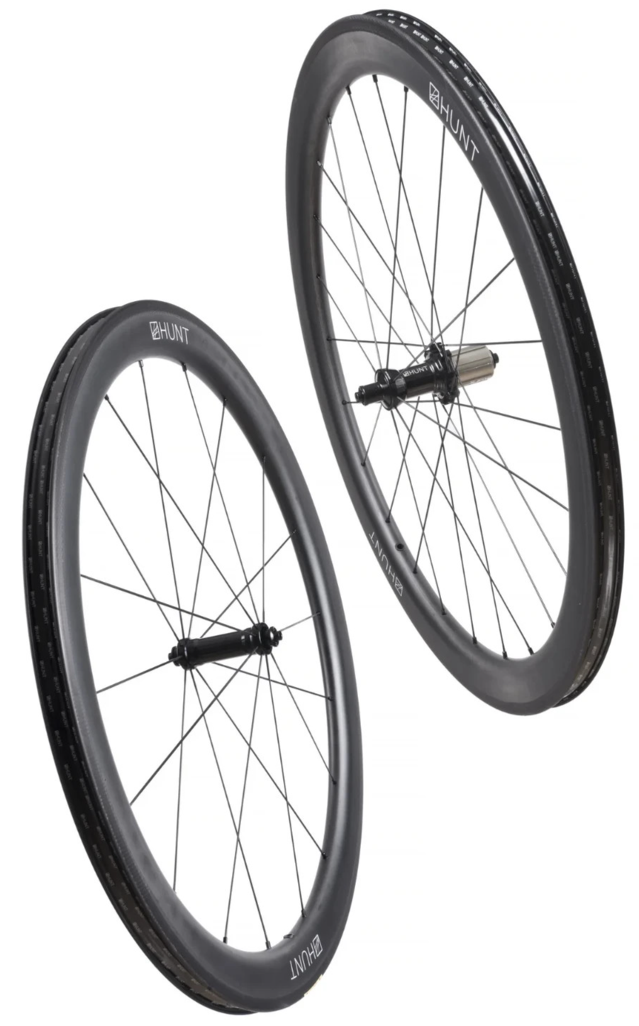 HUNT 50 Carbon Wide Aero Road Wheelset Tubeless Shimano 11 Spd 700c QR Rim Brake
