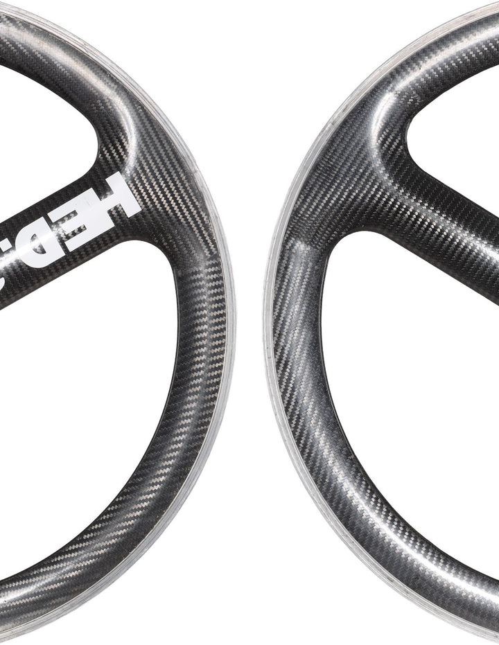 HED 3C Carbon Tri Spoke Clincher Road Bike Wheelset 700c 10 Spd QR Rim Brake TT