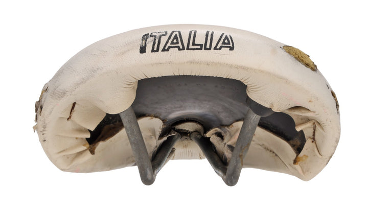 Selle Italia Mundialita Leather Road Bike Saddle 140mm 7x 7mm White CrMo Vintage