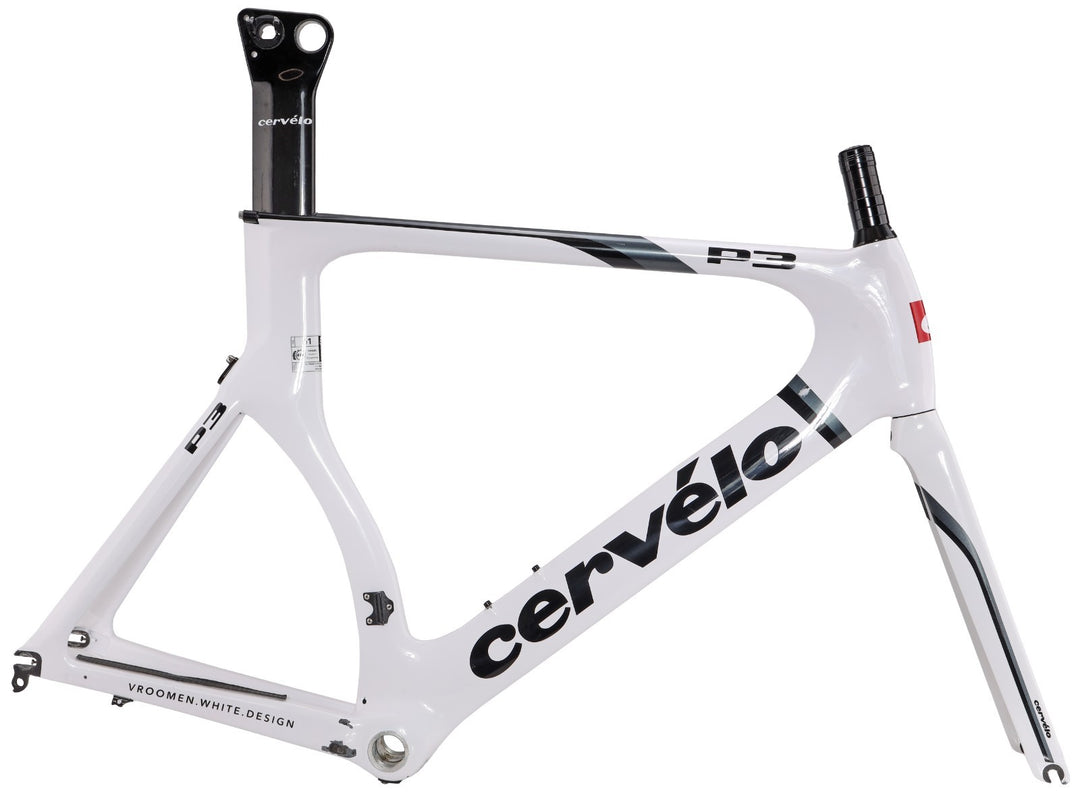 Cervelo P3 Carbon Aero Time Trial Bike Frameset 61cm WHTE/BLACK 700c Rim QR 2012