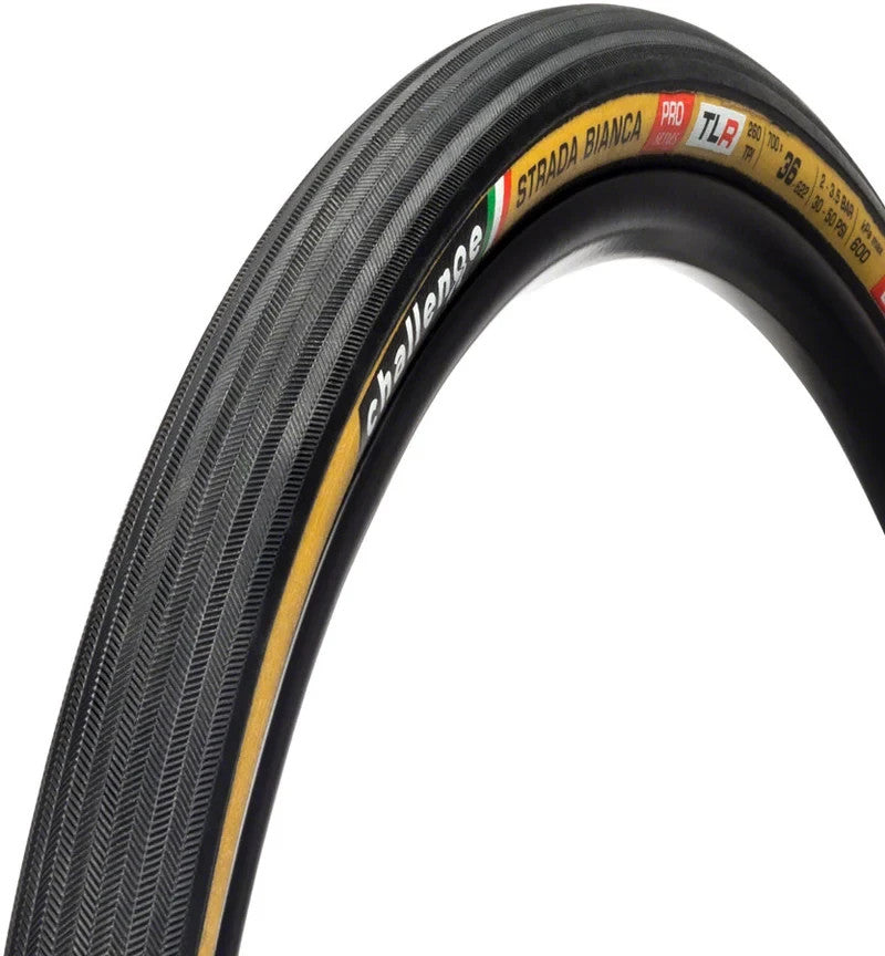 Challenge Strada Bianca Pro TLR Tubeless Road Gravel Bike Tire 700 x 36c Tanwall