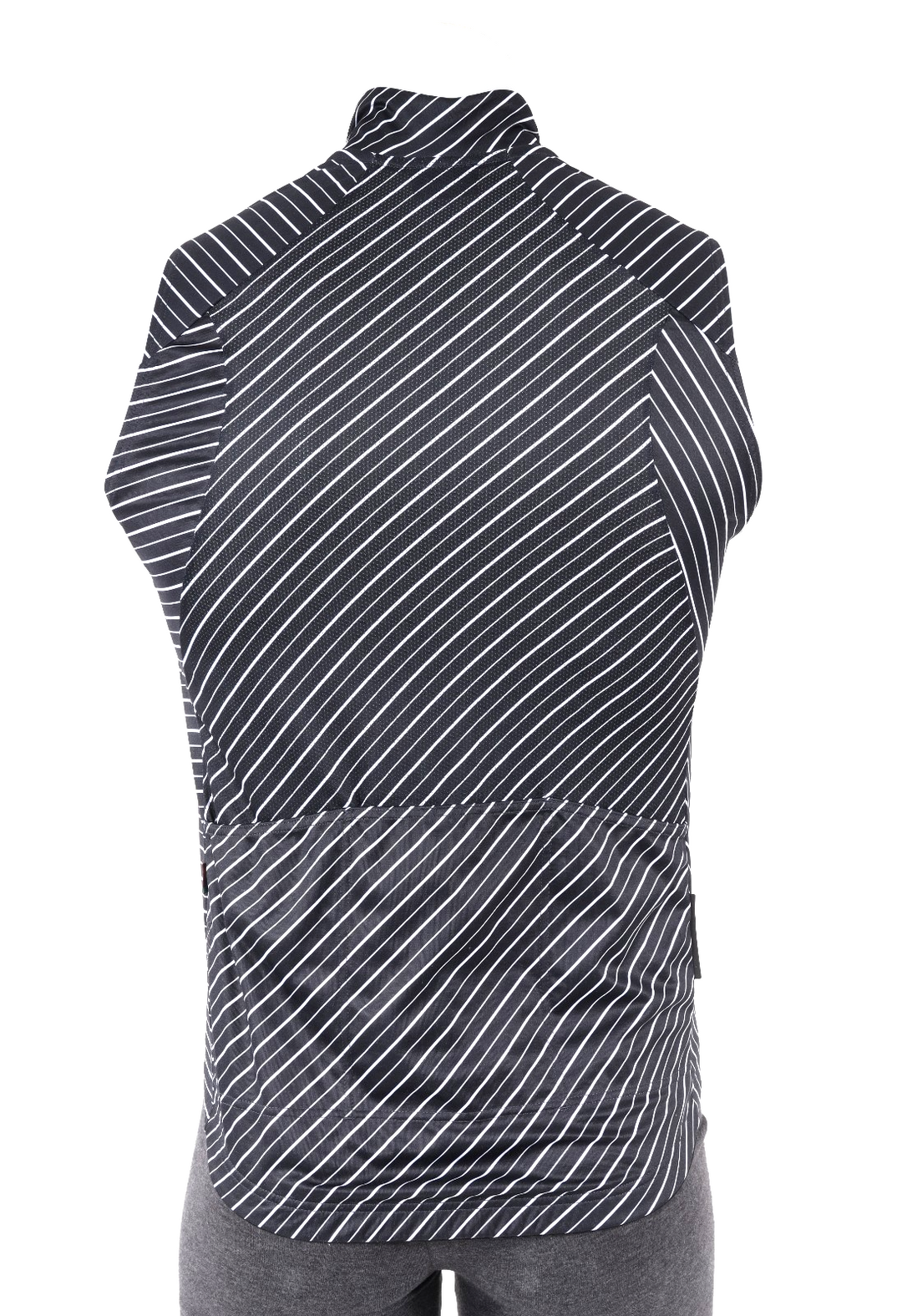 Velocio Wind Vest Men MEDIUM Black Stripes Cycling Road Bike Gravel