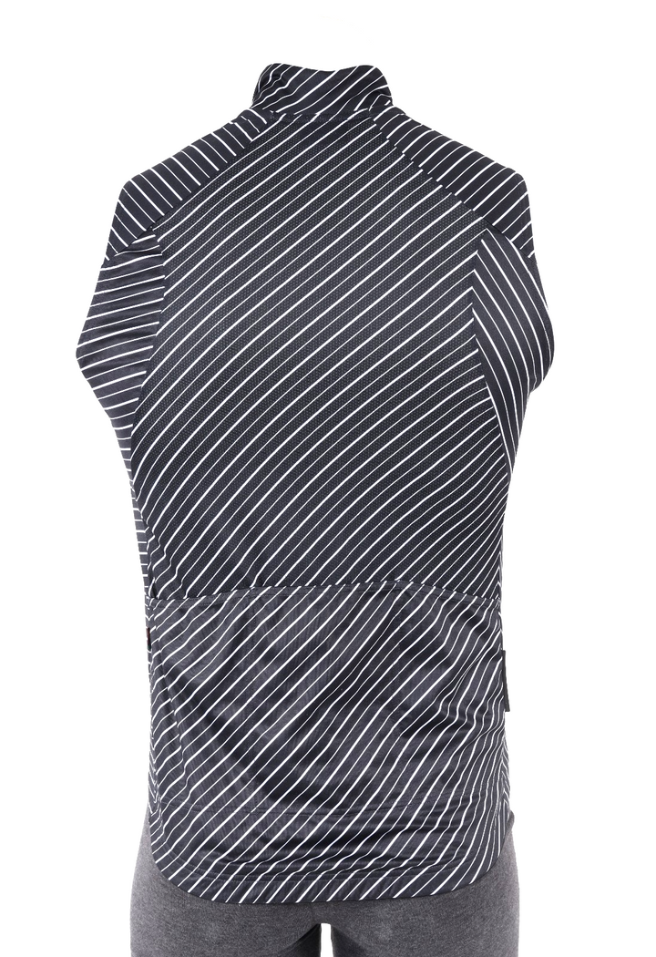 Velocio Wind Vest Men MEDIUM Black Stripes Cycling Road Bike Gravel