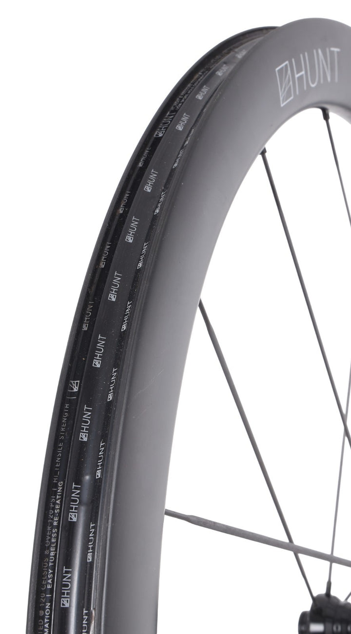 HUNT 44 Aerodynamicist UD Carbon Spoke Disc Tubeless FRONT Road Wheel 700c EZO