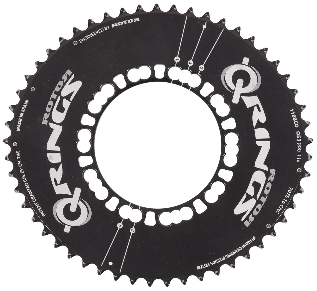 Rotor Q Rings Oval Aero Road Bike OUTER Chainring 9-11s 53T 110mm BCD 5-Bolt Tri
