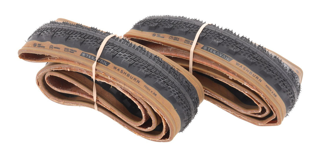 Teravail Washburn Tubeless Gravel Bike Tire 700 x 38c PAIR Tan Wall Cyclocross