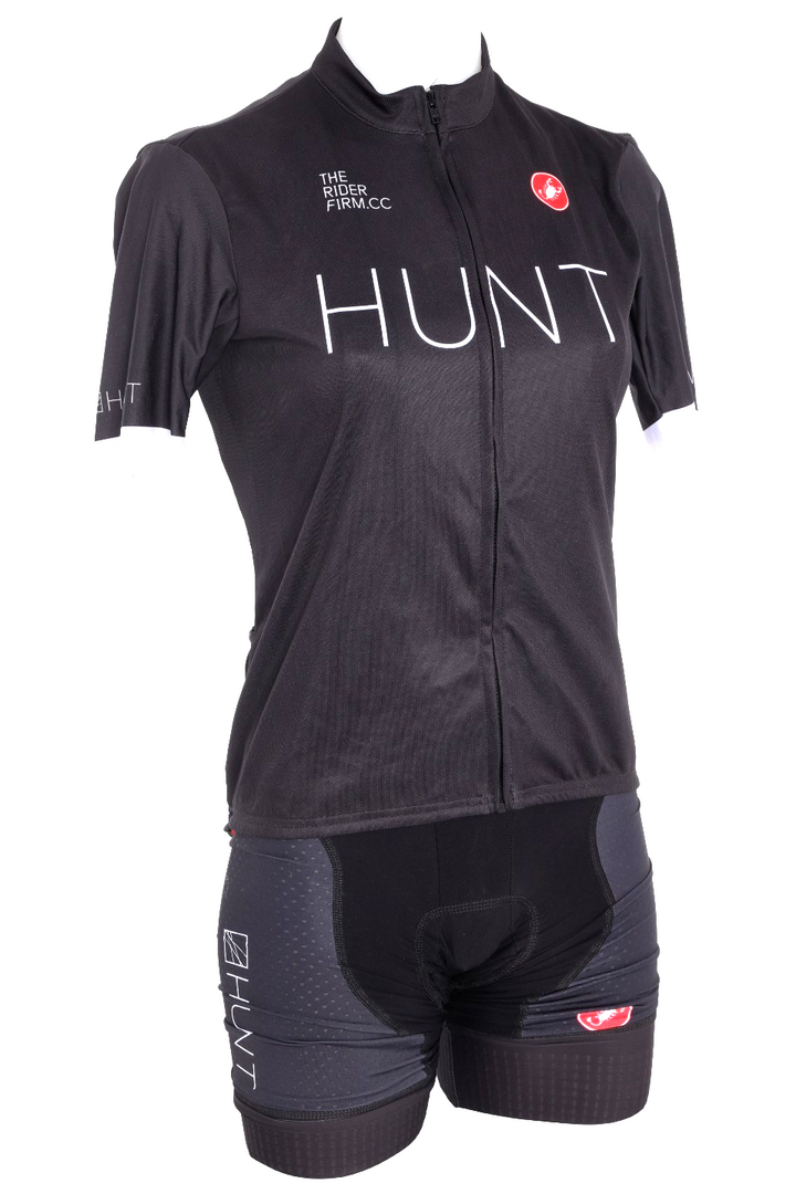 Castelli Women Hunt Wheels Short Sleeve Cycling Kit MEDIUM Black Road Bike MTB