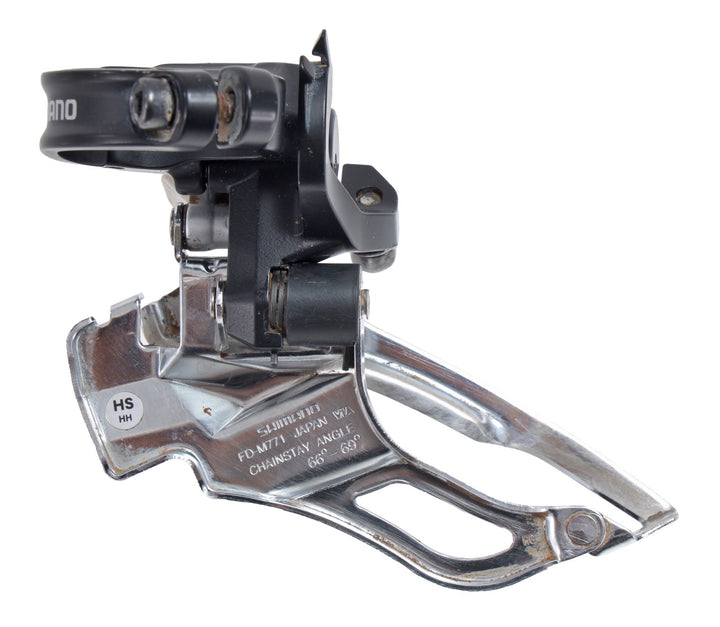 Shimano Deore XT FD-M771 3x 9 Spd Mtn Bike Front Derailleur Clamp-On 34.9mm Dual
