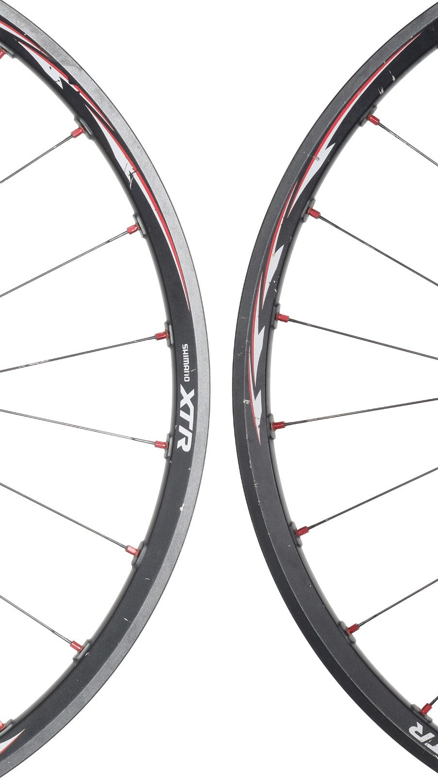 Shimano XTR WH-M975 Alloy 26” Tubeless Disc Mtn Bike Wheelset 9/10s Titanium QR