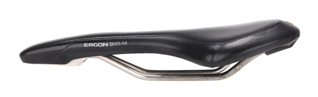 Ergon SM3 Pro Mens Mountain Bike Saddle S/M 144mm 7 x 7mm TiNox Carbon Shell