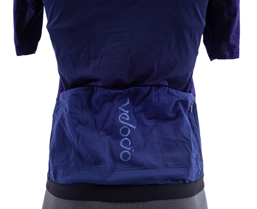 Velocio Women Concept Short Sleeve Jersey MEDIUM Blue Road Gravel Bike CX MTB