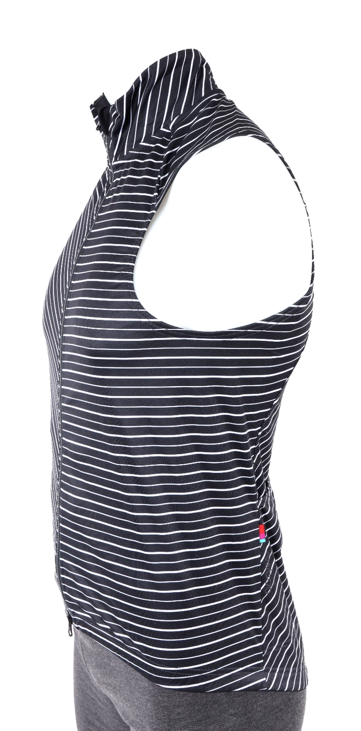 Velocio Wind Vest Men MEDIUM Black Stripes Cycling Road Bike Gravel