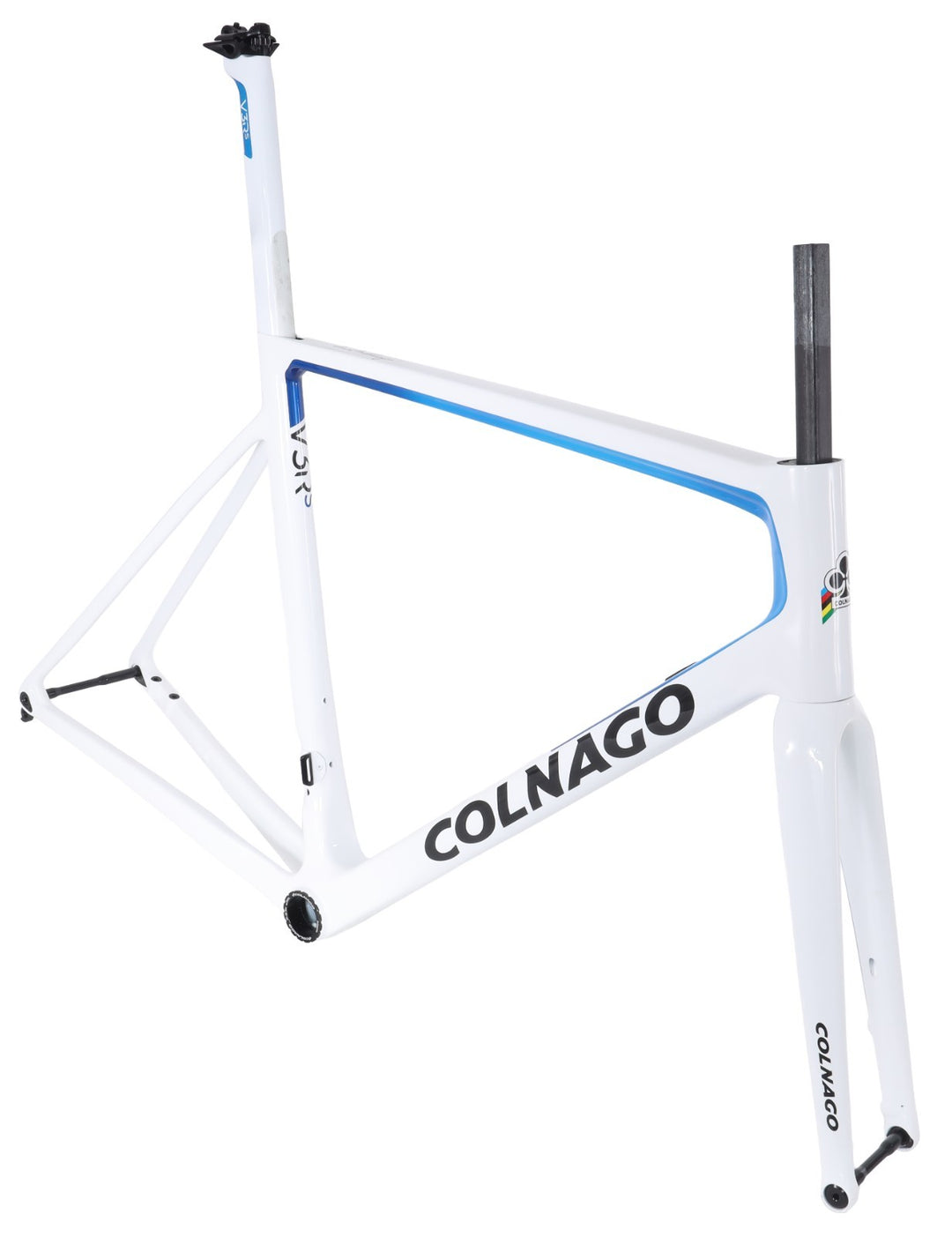 Colnago V3Rs Carbon Disc Road Bike Frameset 56cm White/Blue Thru-Axle 700c 2022