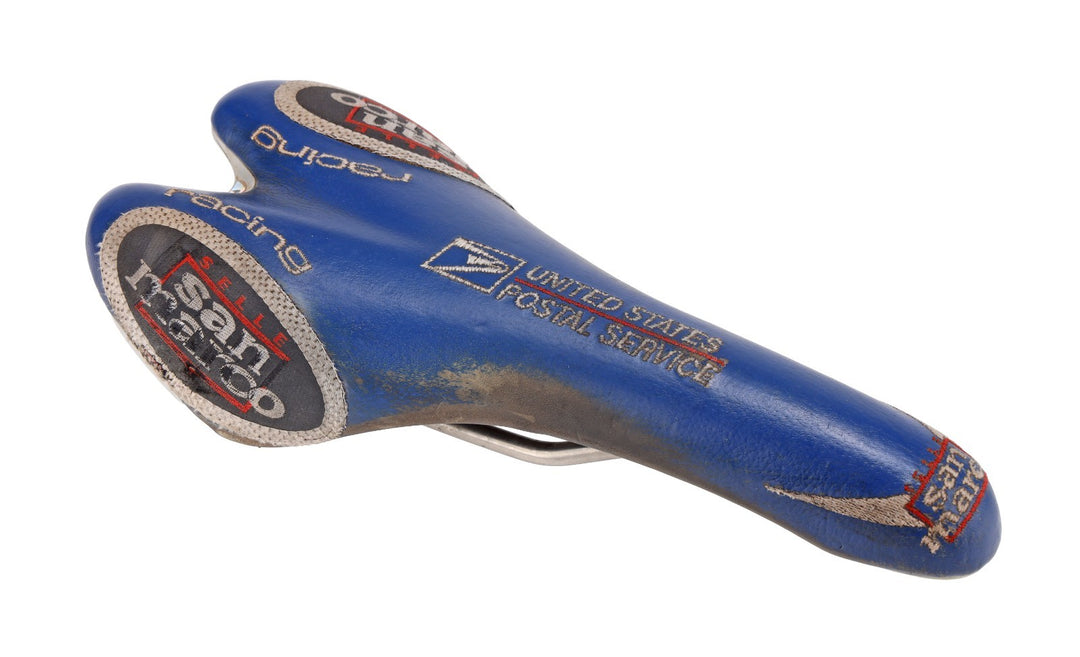 Selle San Marco Aspide Road Bike Saddle US Postal Service 130mm 7 x 7mm BLUE Ti