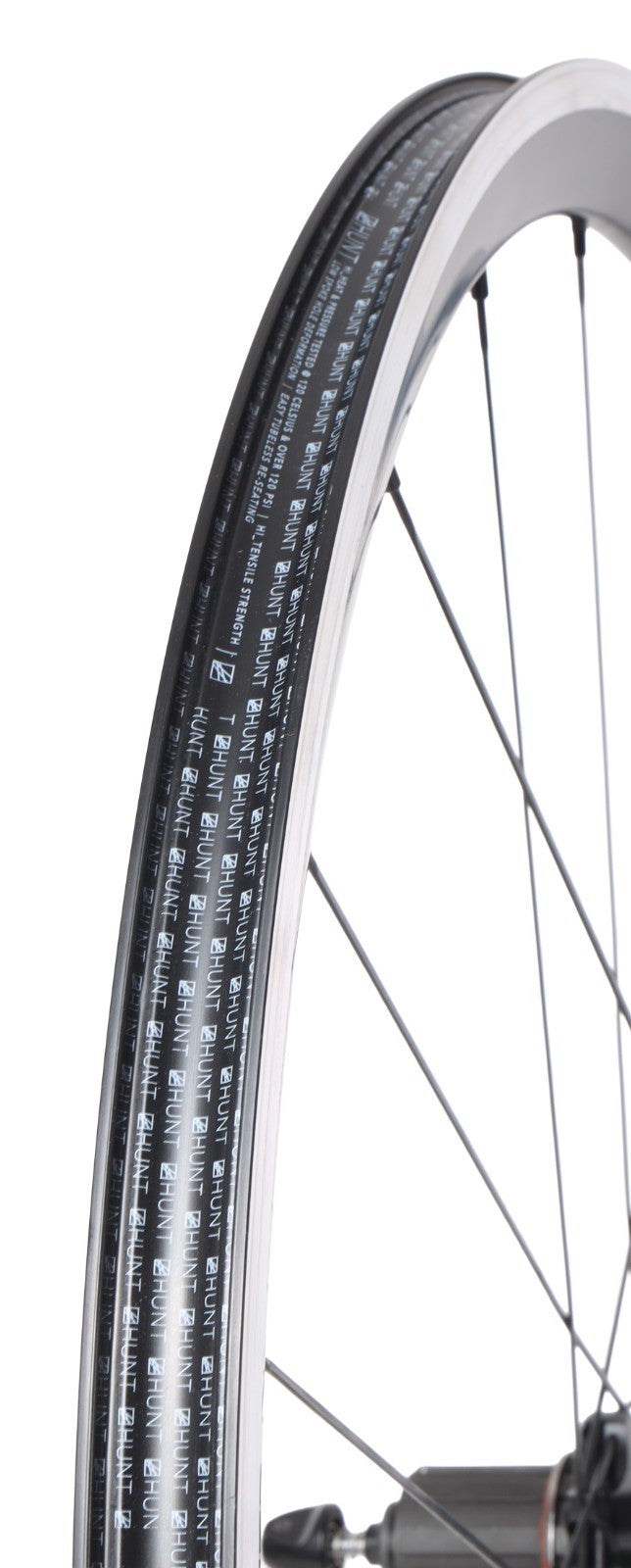 HUNT Race Aero Wide Alloy Tubeless Road REAR Wheel Shimano 11 Speed 700c QR Rim