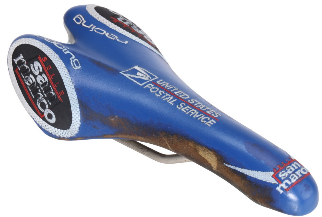 Selle San Marco Aspide Road Bike Saddle USPS Pro Team 130mm 7x 7mm BLUE CrMo