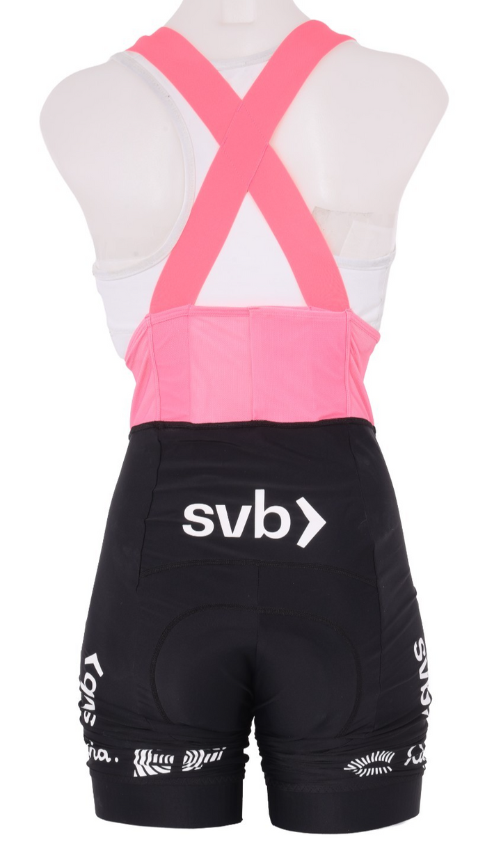 Rapha EF Cannondale Pro Team Bib Shorts Women MEDIUM Black Pink Cycling