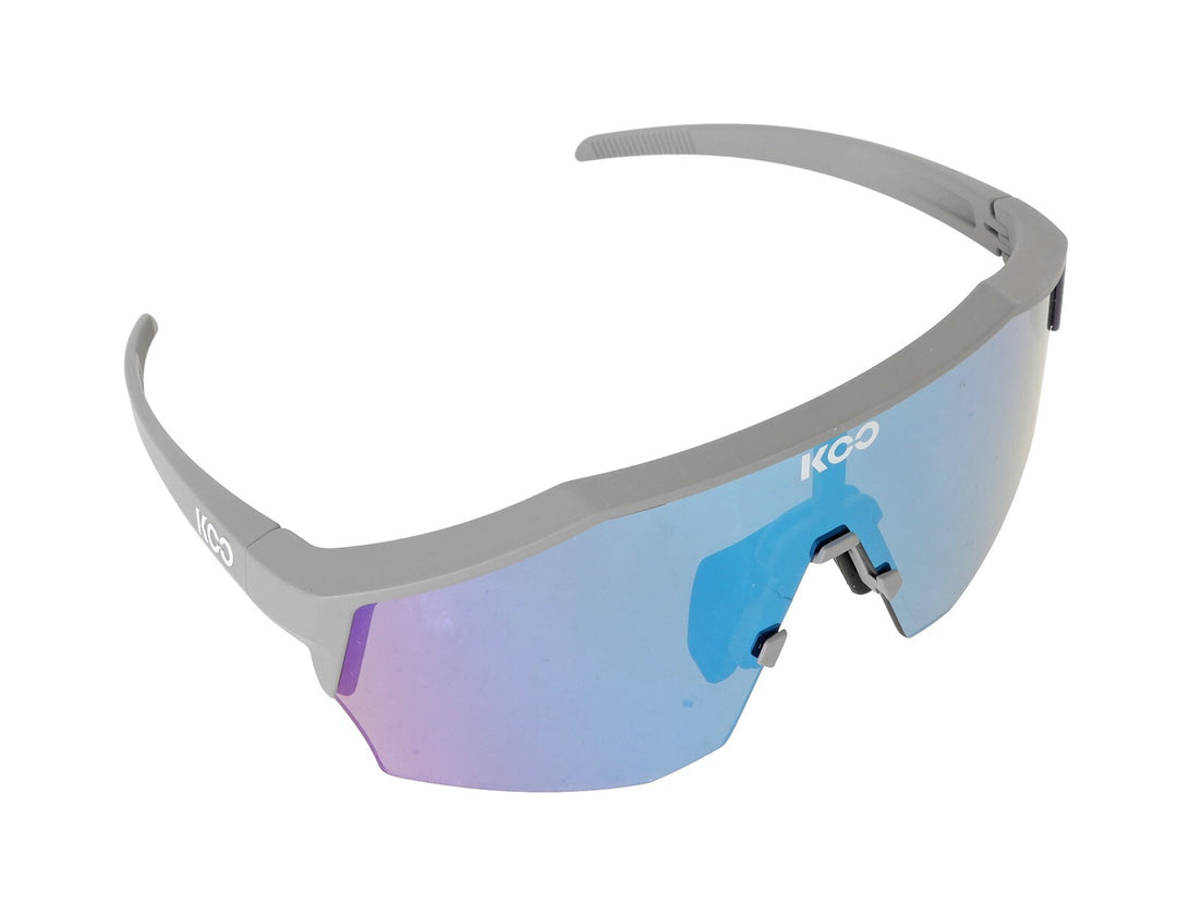 KOO Eyewear Alibi Cycling Sunglasses Grey Matt Blue Mirrored Lens Bike Road MTB