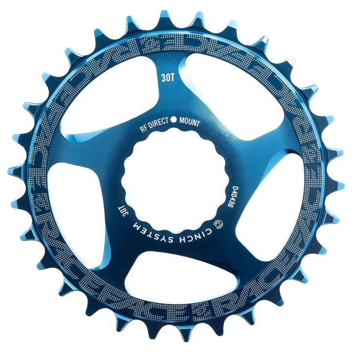 Race Face Narrow Wide CINCH 30T Mountain Bike Chainring Direct Mt 10-12 Spd BLUE