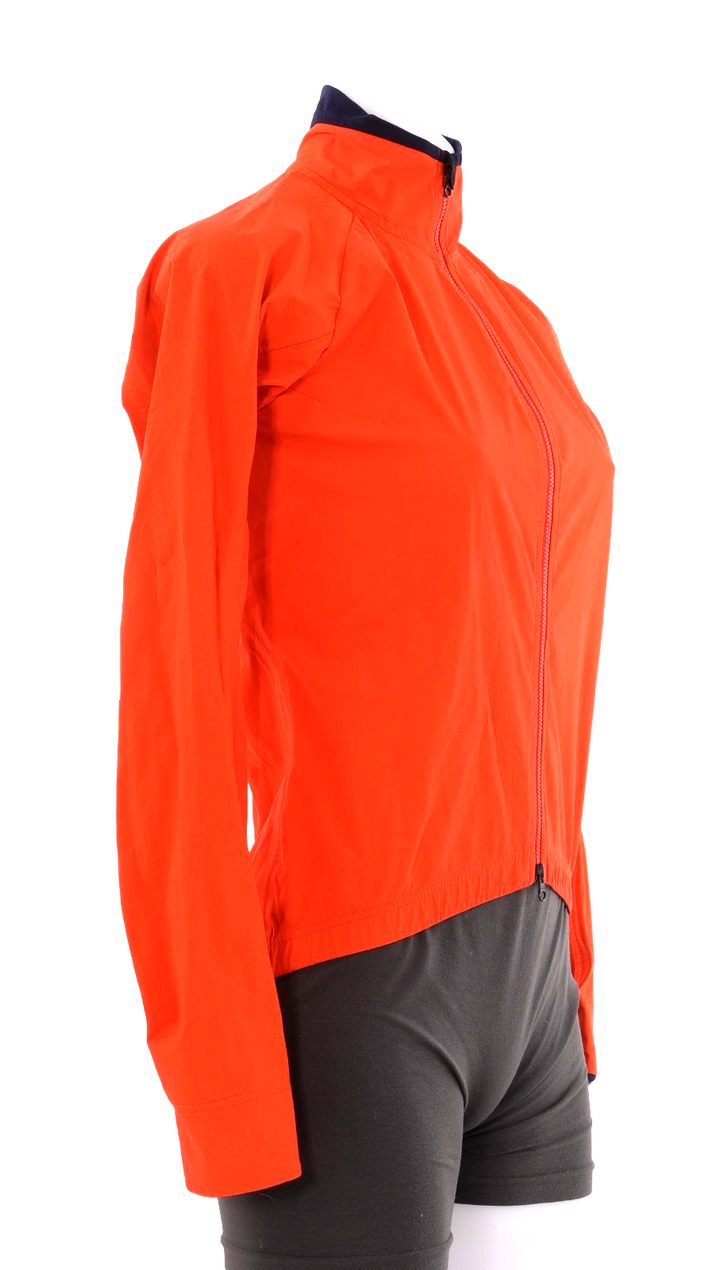 Velocio Rain Shell Cycling Jacket Women SMALL Orange Road Bike Gravel Mountain