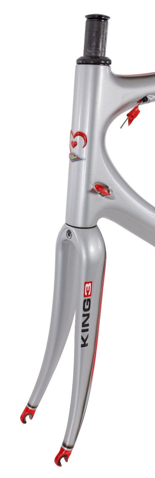 De Rosa King 3 Carbon Road Bike Frameset XXL 73cm Silver Rim Brake QR K1HM 2010