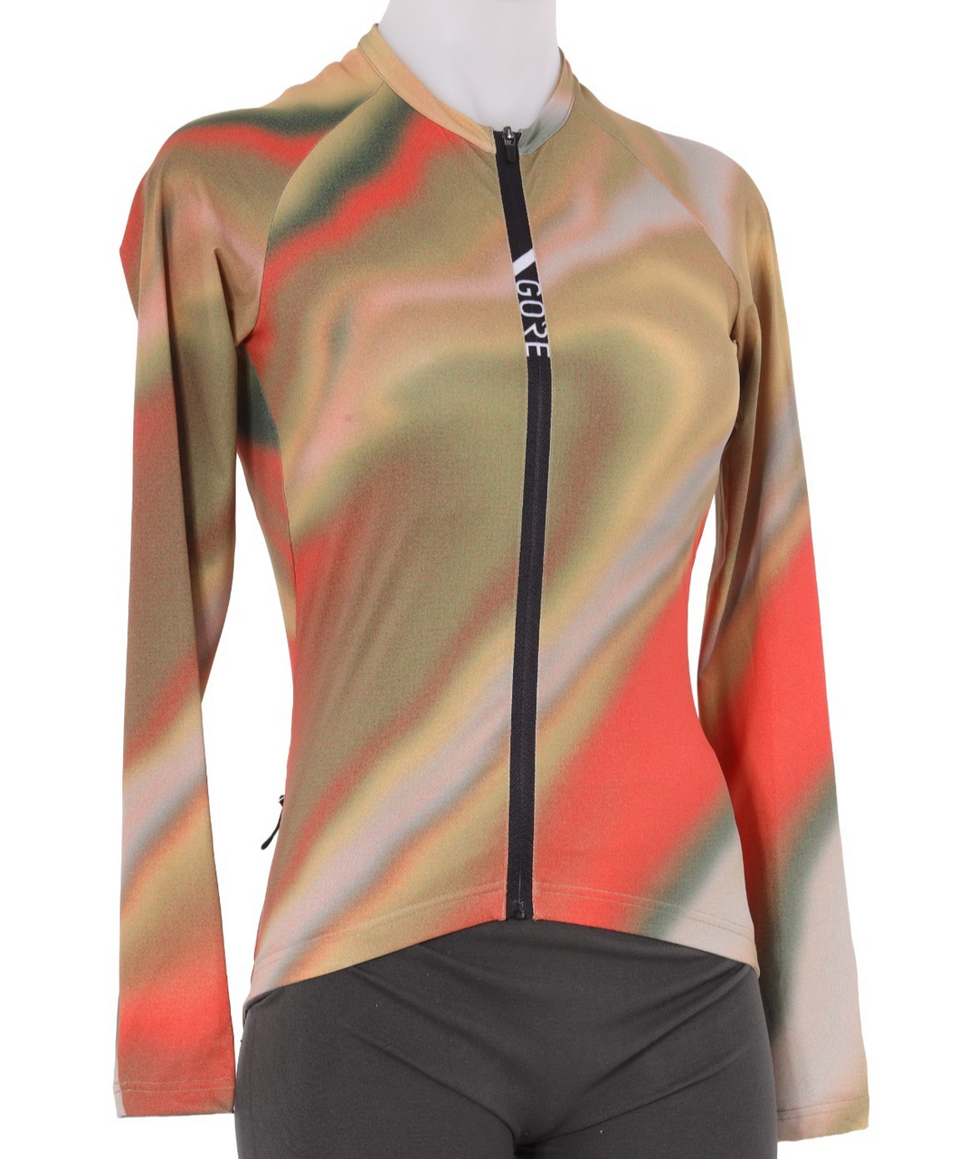 GoreWear Torrent Long Sleeve Cycling Jersey Women SMALL Green Orange Road Bike