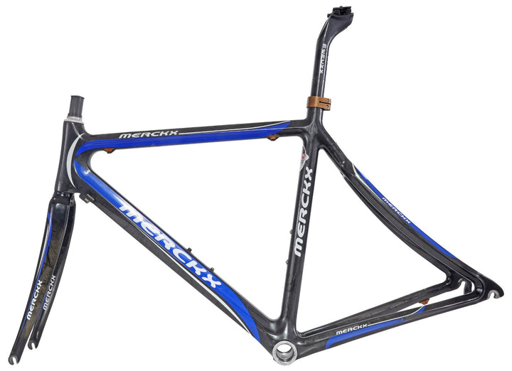 Eddy Merckx LXM Carbon Road Bike Frameset 55cm Sloping BLUE/BLACK QR Rim 2009