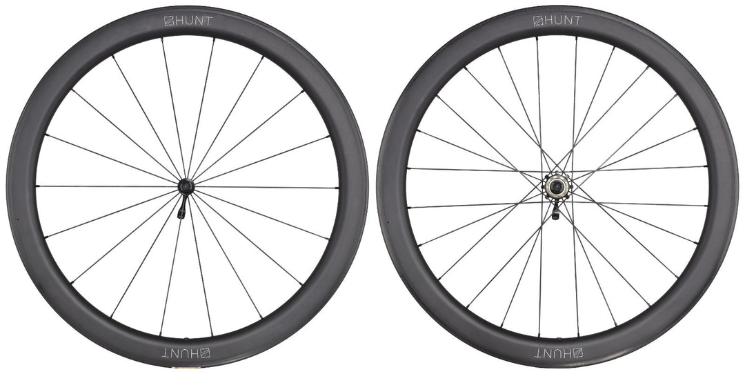HUNT 50 Carbon Wide Aero Road Wheelset Tubeless Shimano 11 Spd 700c QR Rim Brake