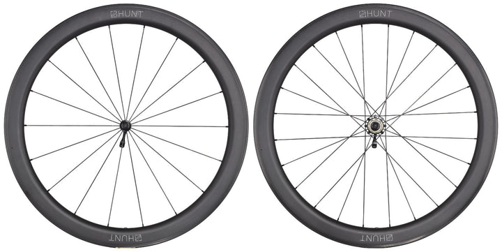 HUNT 50 Carbon Wide Aero Road Wheelset Tubeless Shimano 11 Spd 700c QR Rim Brake