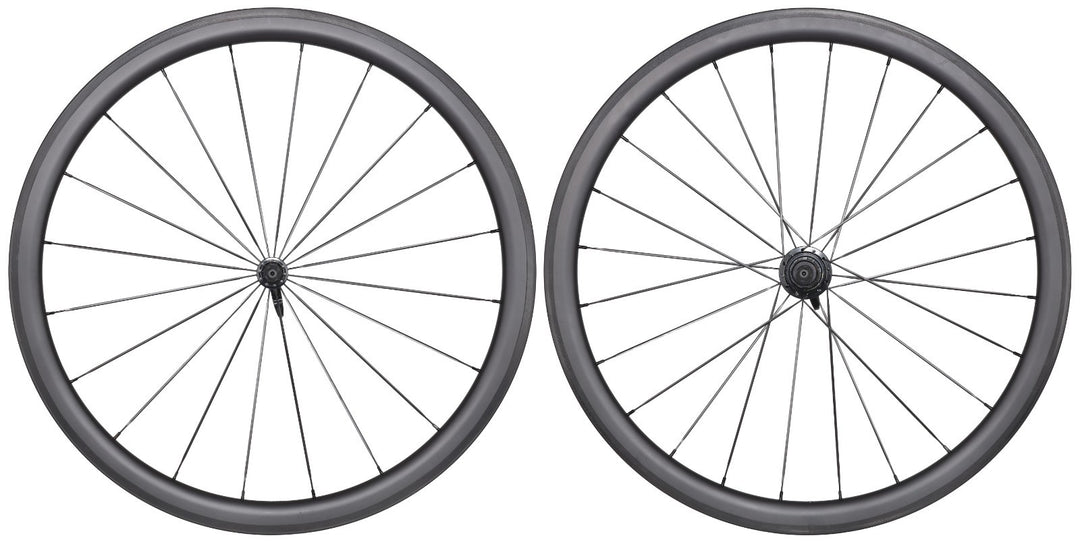 Unbranded Carbon 38 Clincher Road Wheelset Shimano 11 Spd 700c QR Rim Brake