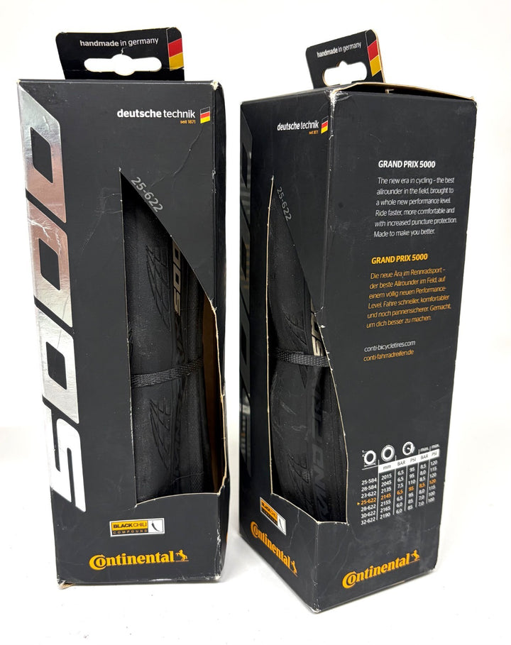 Continental Grand Prix GP 5000 Clincher Road Bike Tires 700 x 25c 1 PAIR BLACK