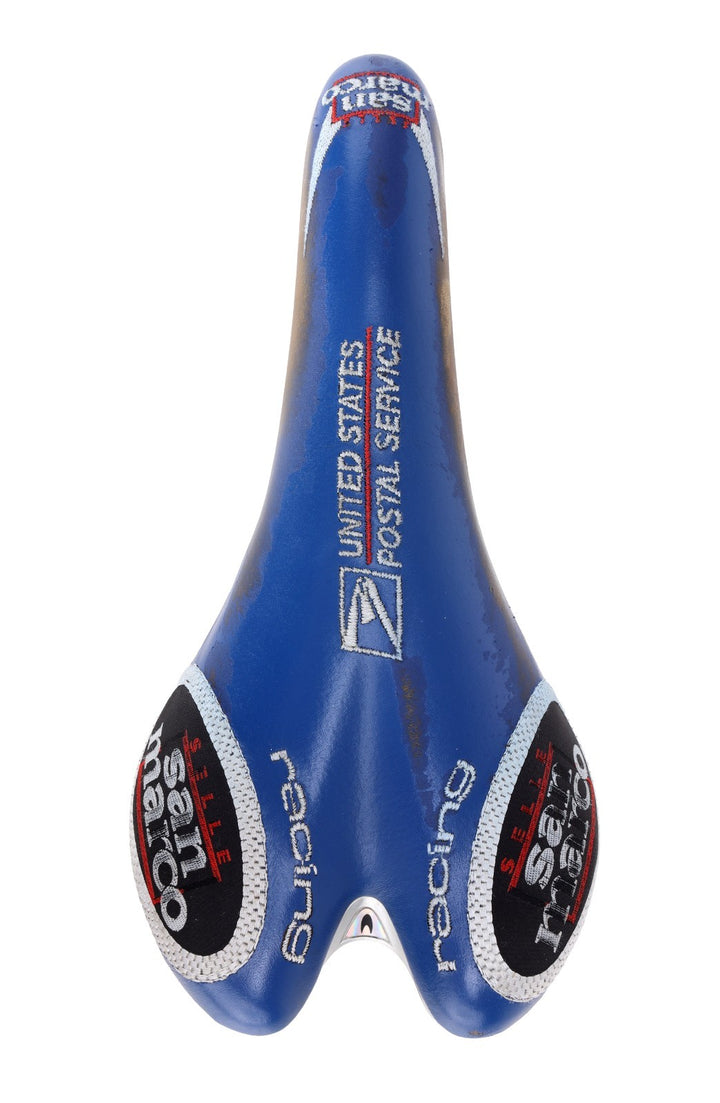Selle San Marco Aspide Road Bike Saddle USPS Pro Team 130mm 7x 7mm BLUE CrMo