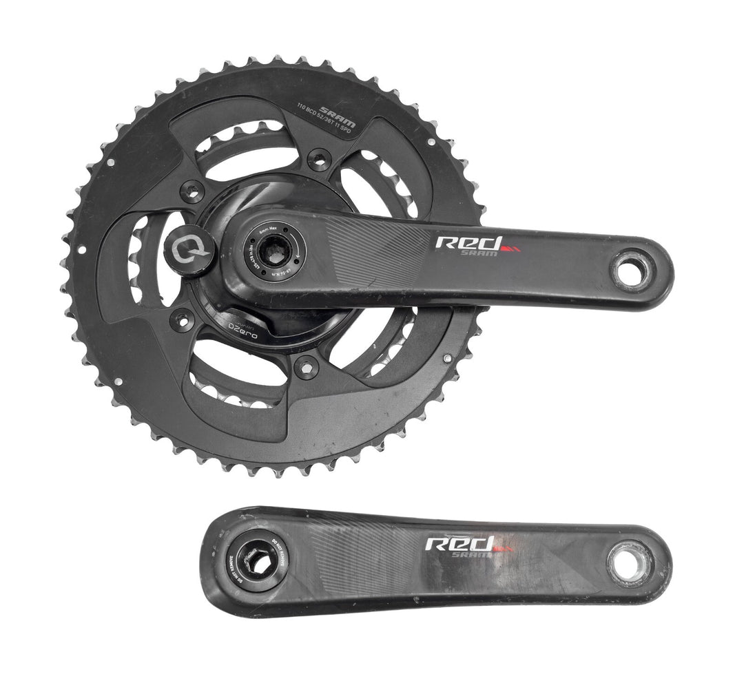SRAM Red eTap 2x 11s Road Crankset 170mm 52/36T BB30 Quarq Power Meter Bluetooth