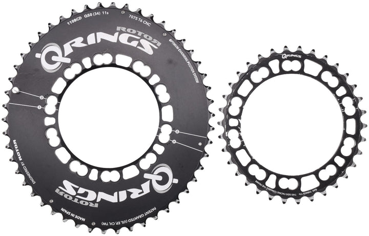 Rotor Q Rings Oval Q50 11 Speed Road Bike Chainrings 50/34T 5-Bolt 110mm BCD