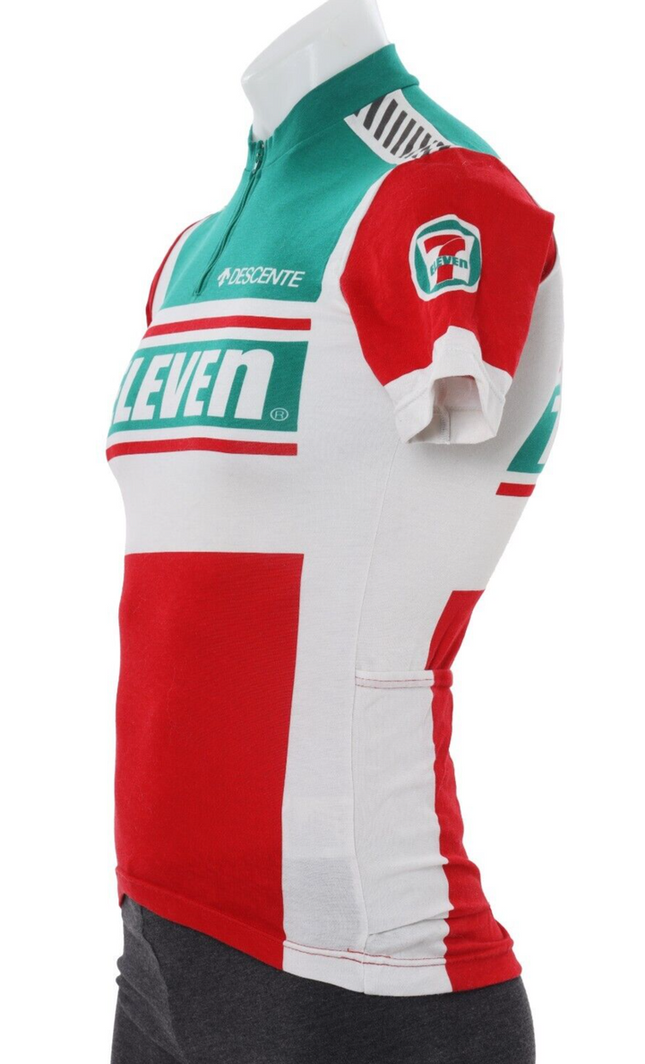 Descente 7-Eleven Short Slv 1/4 Zip Cycling Jersey SIZE 2 Vintage Cycling Japan