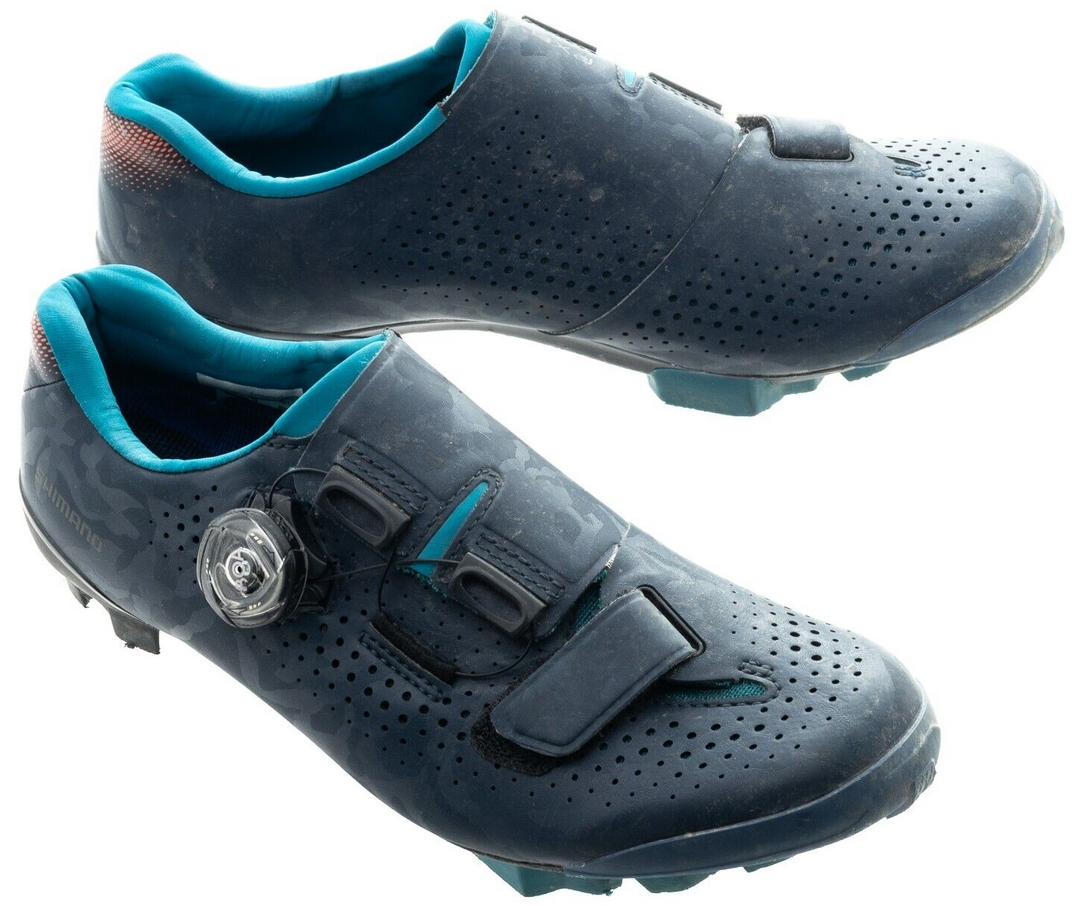 Shimano SH-RX800 Gravel Carbon Cycling Shoes EU 38 US Women 6.5 Navy 2 Bolt BOA