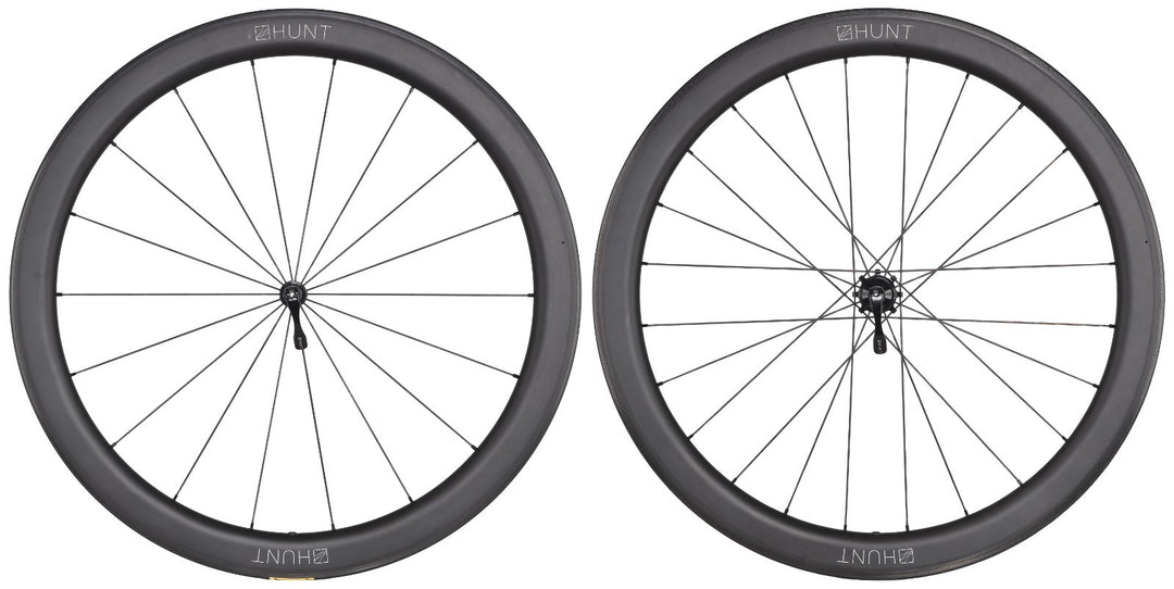 HUNT 50 Carbon Wide Aero Road Wheelset Tubeless Shimano 11 Spd 700c QR Rim Brake