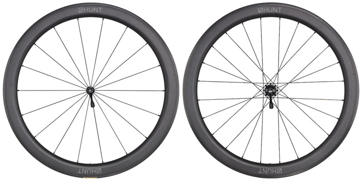 HUNT 50 Carbon Wide Aero Road Wheelset Tubeless Shimano 11 Spd 700c QR Rim Brake