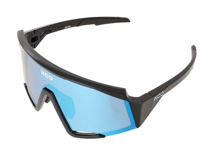 KOO Eyewear Spectro Cycling Sunglasses Black Blue Mirrored Lens Bike Road Gravel