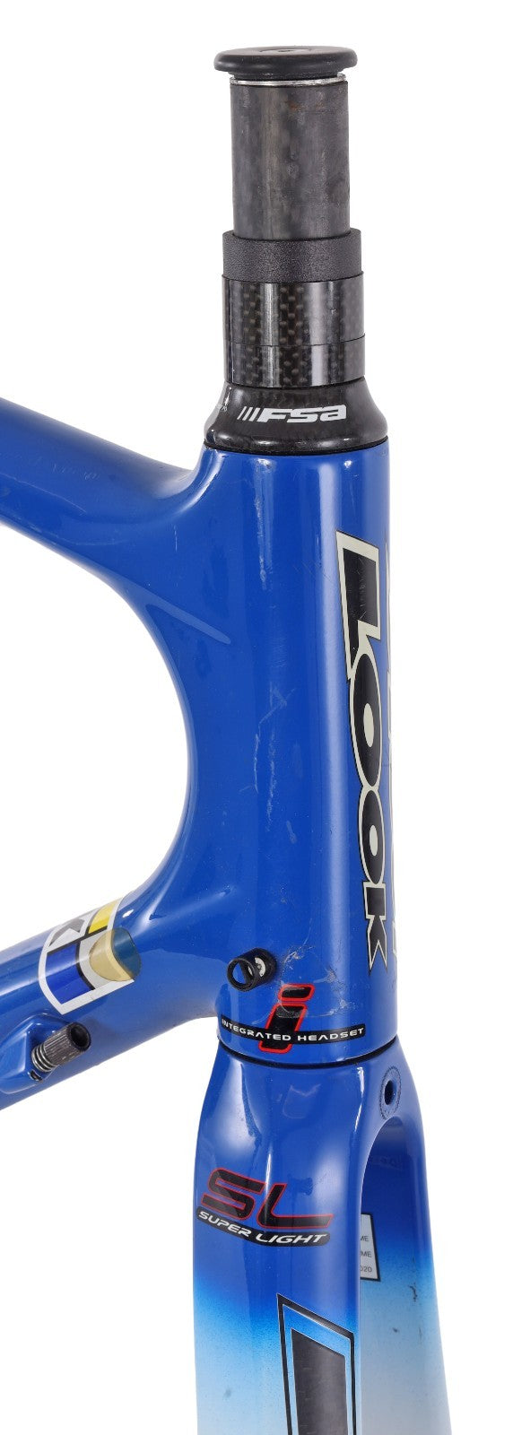 LOOK KG486 Carbon Road Race Bike Frameset White/Blue QR Rim Brake 55cm 700c 2004