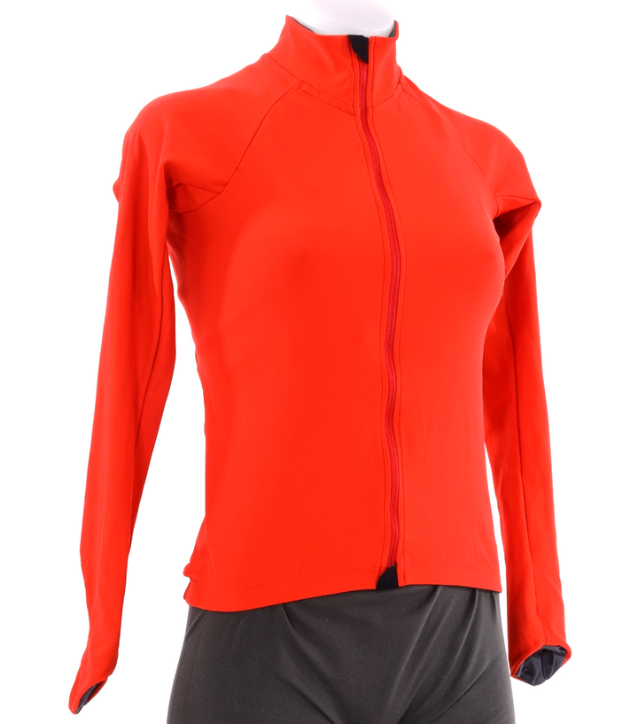 Velocio Recon Thermal Long Sleeve Cycling Jersey Women SMALL Orange Winter