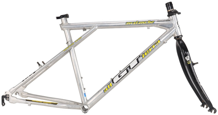 GT Avalanche Alloy 26" MTB Frameset LG Silver Rim Brake Triple Triangle '90s