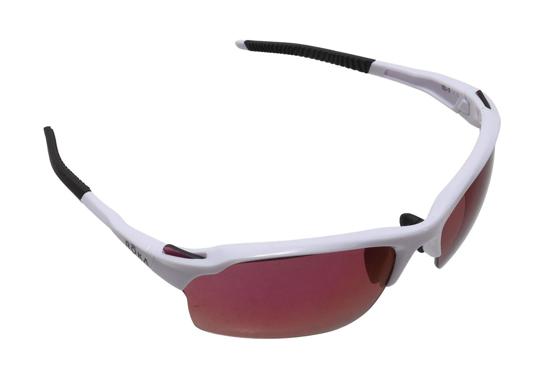 ROKA TL-1 Gloss White HC Fusion Mirror Lens 17% Sunglasses Road Bike Triathlon