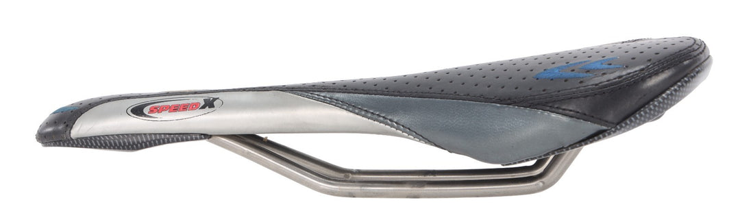 RavX Speed X Carbon Road Bike Saddle 130mm 7 x 7mm Titanium Black